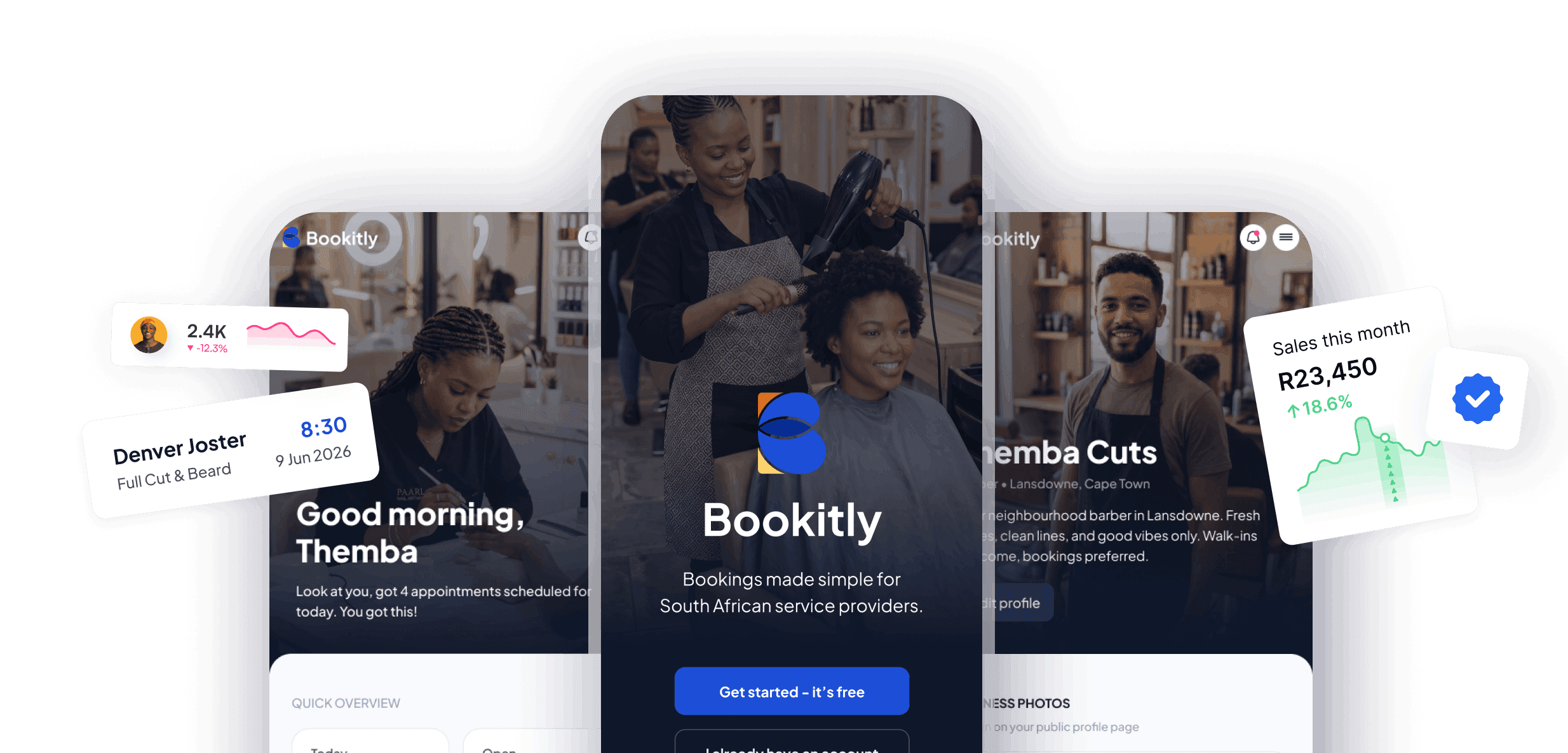 Bookitly app screens